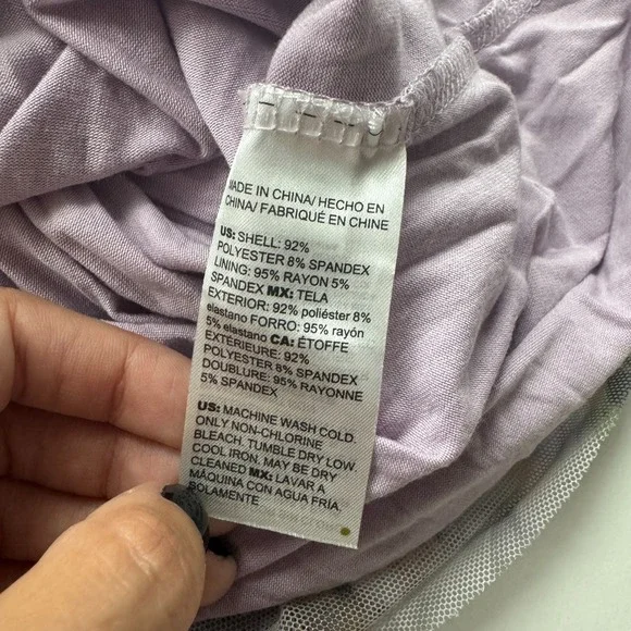 Chico's Purple Ruched Mesh Midi Dress Lined Sleeveless Stretch 16/18 (Chico 3) - Picture 8 of 11